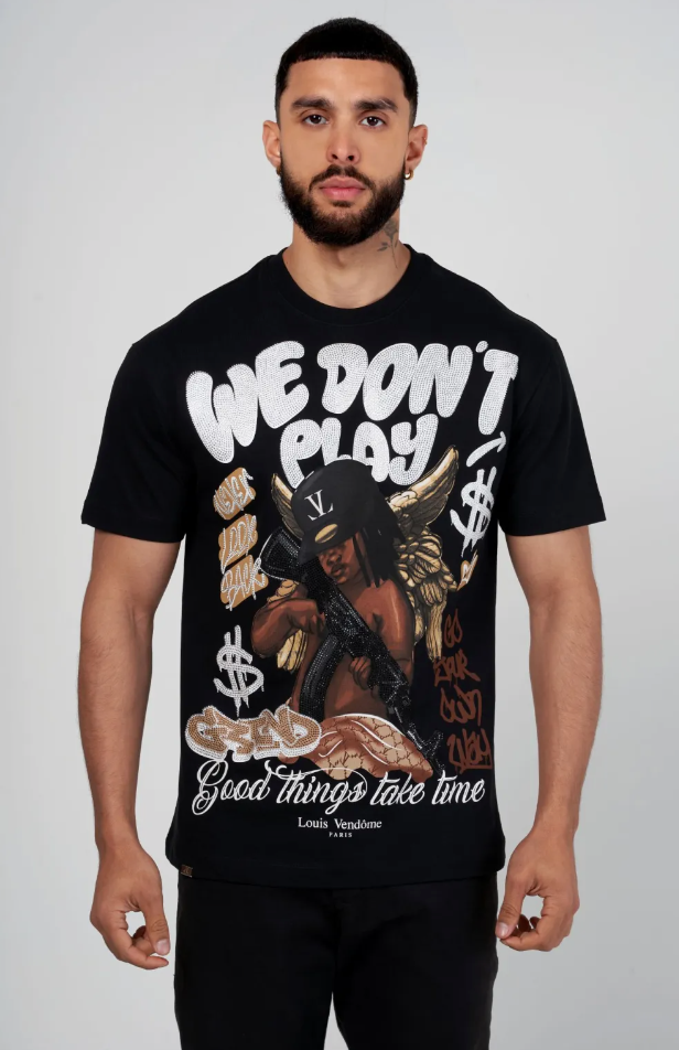 Louis Vendome T-Shirt - We Don't Play - Black - LV-75