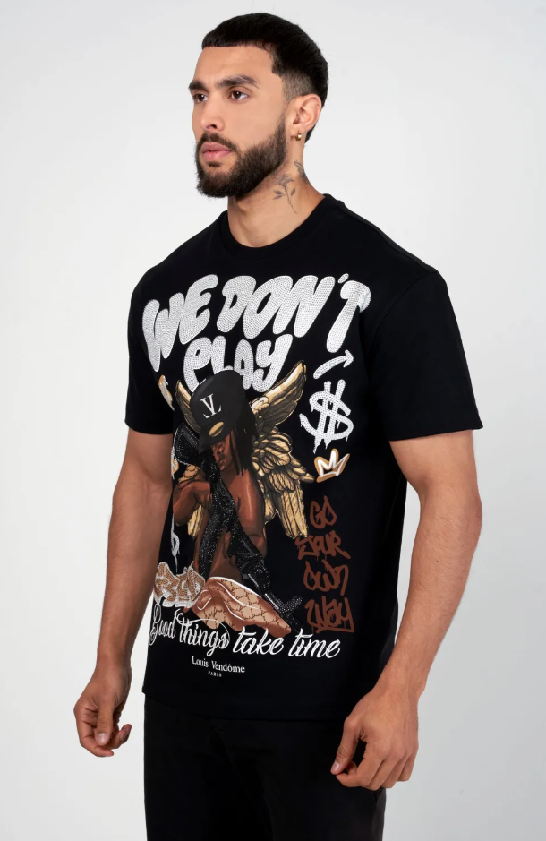 Louis Vendome T-Shirt - We Don't Play - Black - LV-75