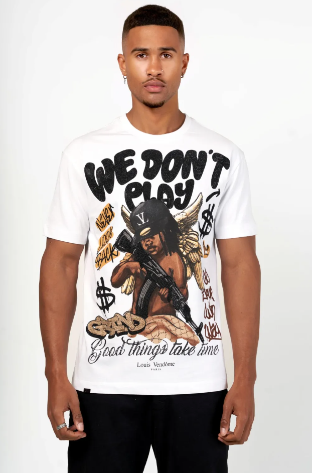 Louis Vendome T-Shirt - We Don't Play - White - LV-75