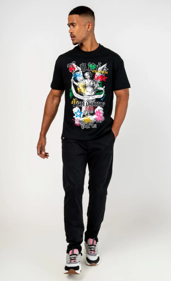 Louis Vendome T-Shirt - Angel - Black - LV-68