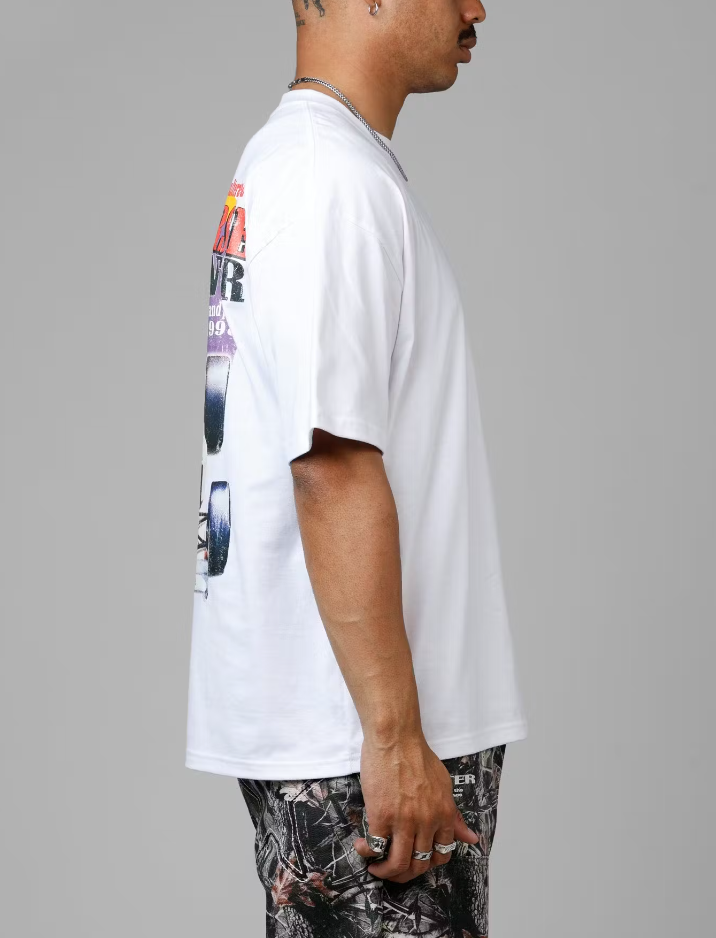 Loiter T-Shirt - Horse Power Vintage Drop Tee - White  - 02052438W100S