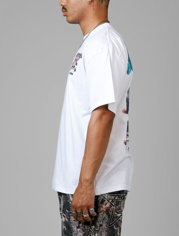 Loiter T-Shirt - Horse Power Vintage Drop Tee - White  - 02052438W100S