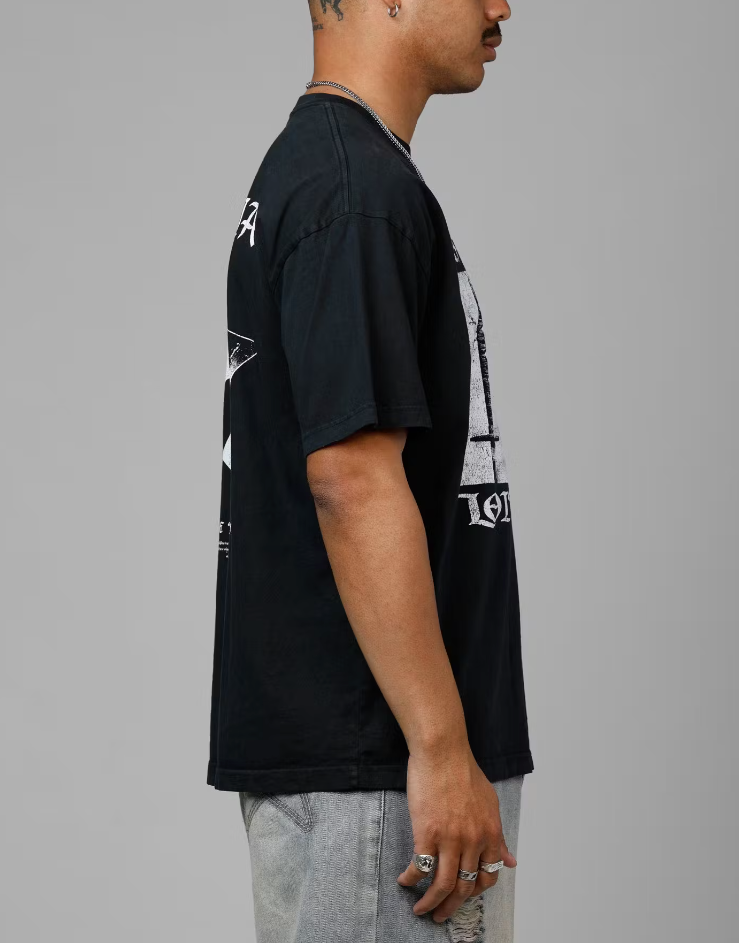 Loiter T-Shirt - Katana Vintage Tee - Black Acid Wash - 02053555B017S