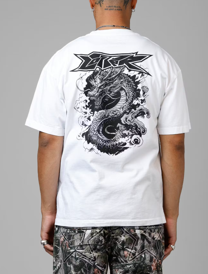 Loiter T-Shirt - Draco Born Vintage Tee - White - 02053553W100S