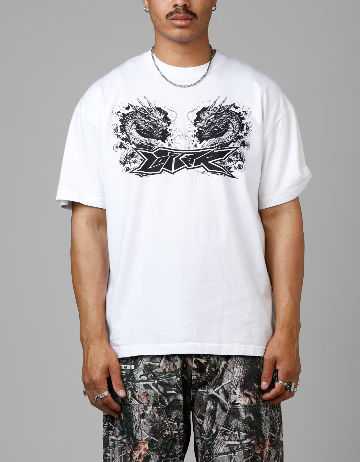Loiter T-Shirt - Draco Born Vintage Tee - White - 02053553W100S