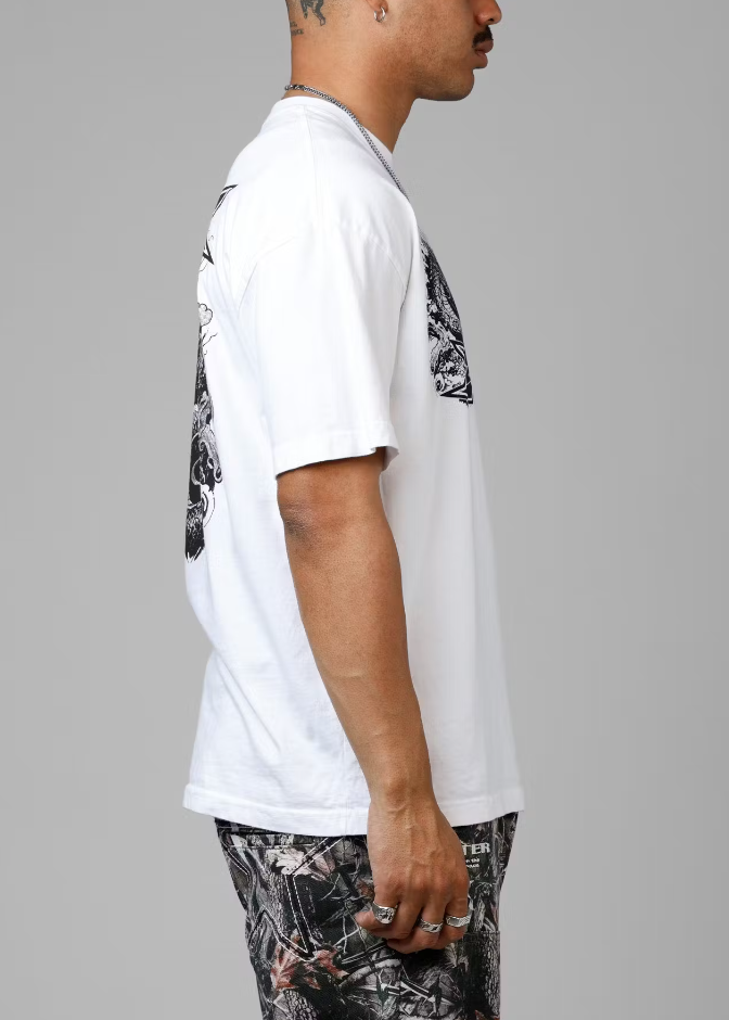 Loiter T-Shirt - Draco Born Vintage Tee - White - 02053553W100S