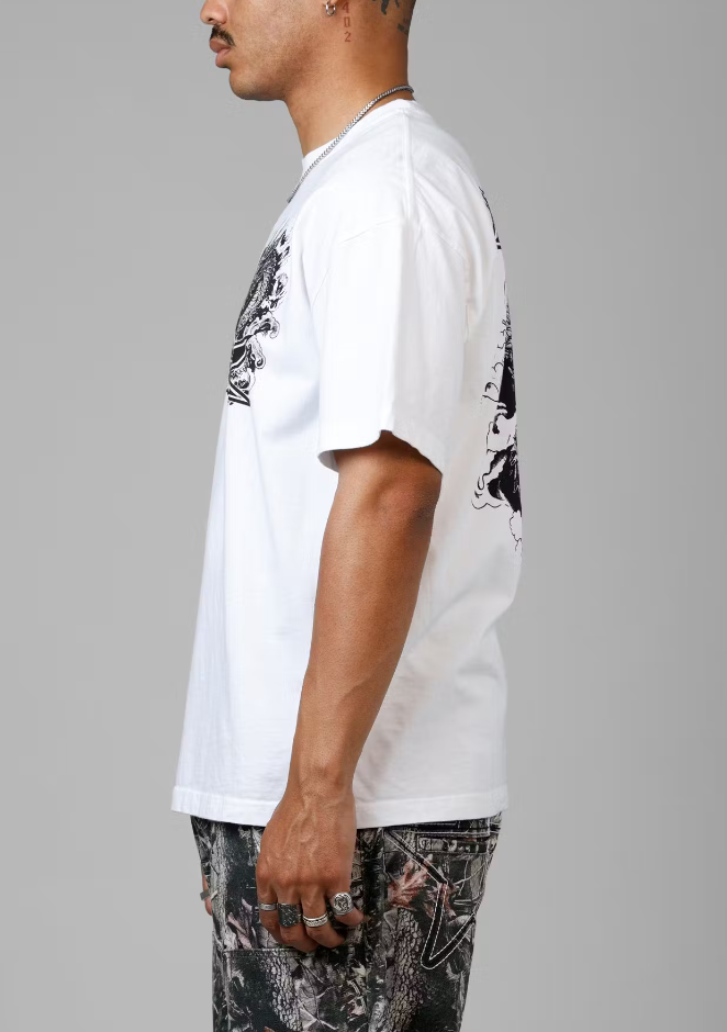 Loiter T-Shirt - Draco Born Vintage Tee - White - 02053553W100S