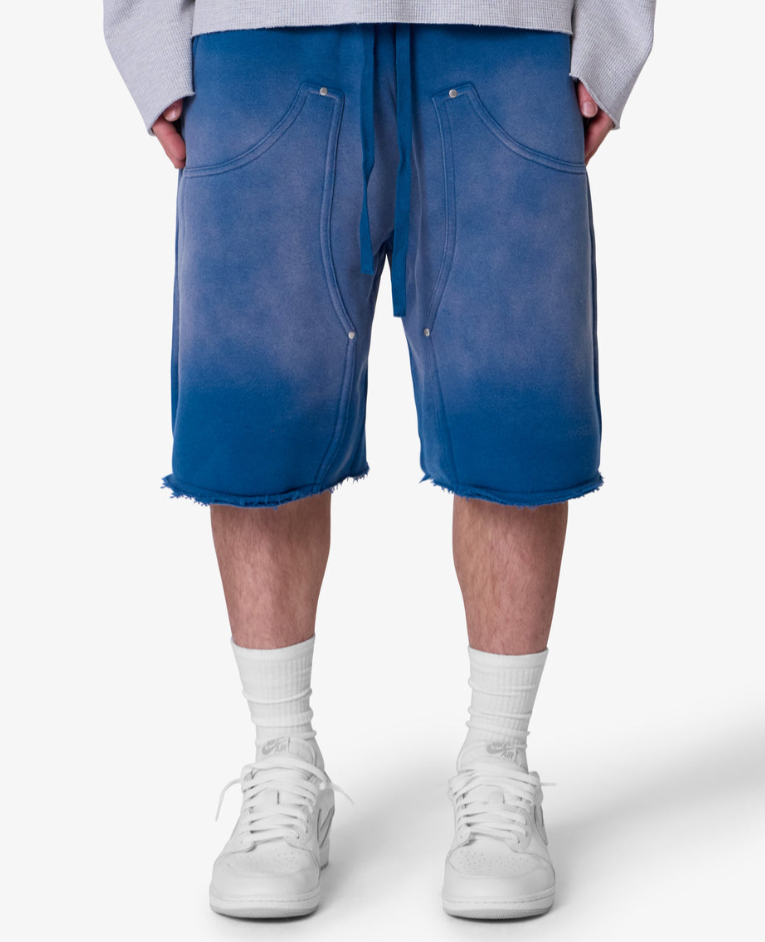 MNML Shorts - West Double Knee Sweatshorts - Blue - M2024-Y879