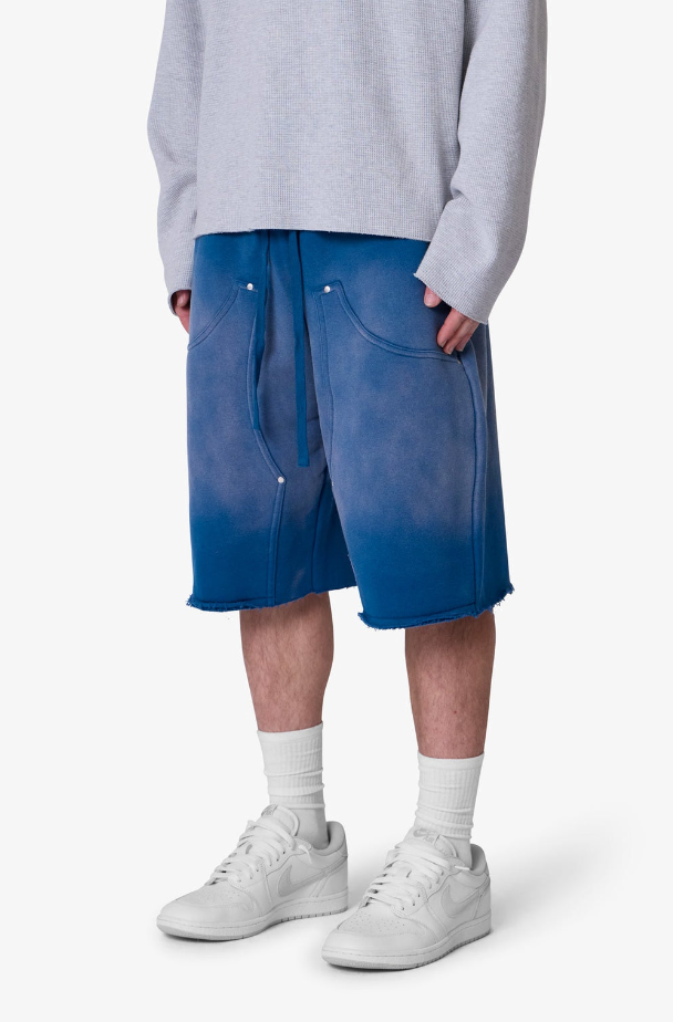 MNML Shorts - West Double Knee Sweatshorts - Blue - M2024-Y879