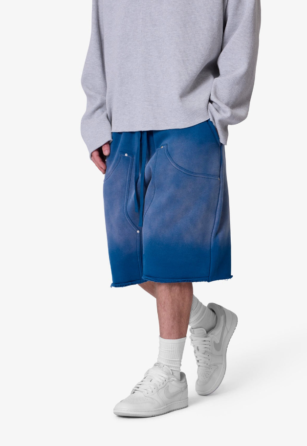 MNML Shorts - West Double Knee Sweatshorts - Blue - M2024-Y879