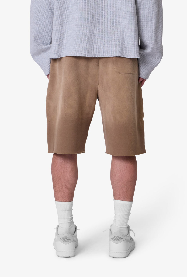 MNML Shorts - West Double Knee Sweatshorts - Tan - M2024-Y879T