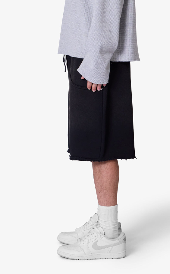 MNML Shorts - West Double Knee Sweatshorts - Washed Black - M2024-Y879WB