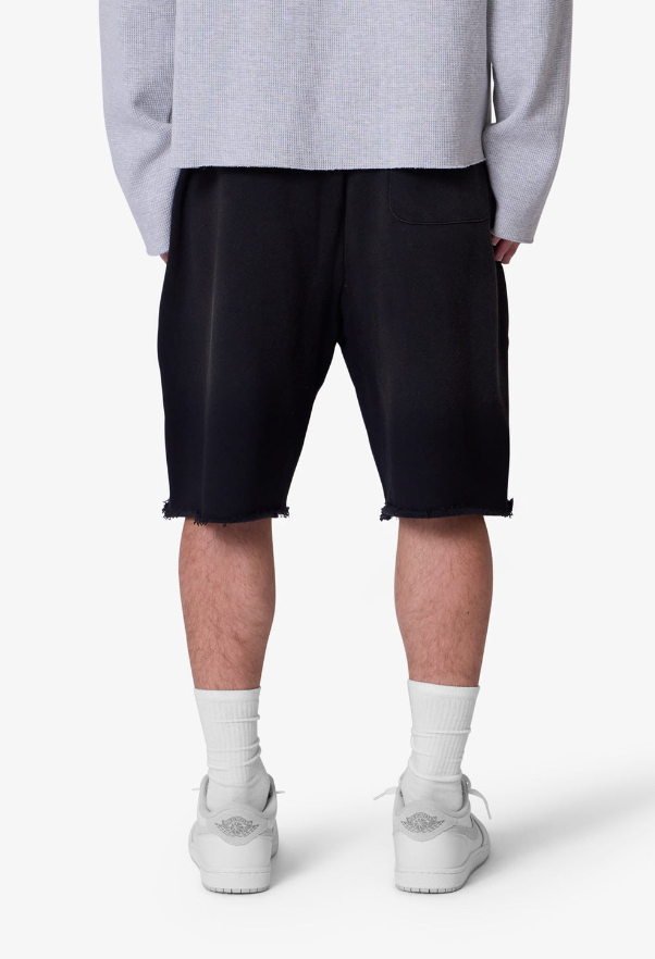 MNML Shorts - West Double Knee Sweatshorts - Washed Black - M2024-Y879WB