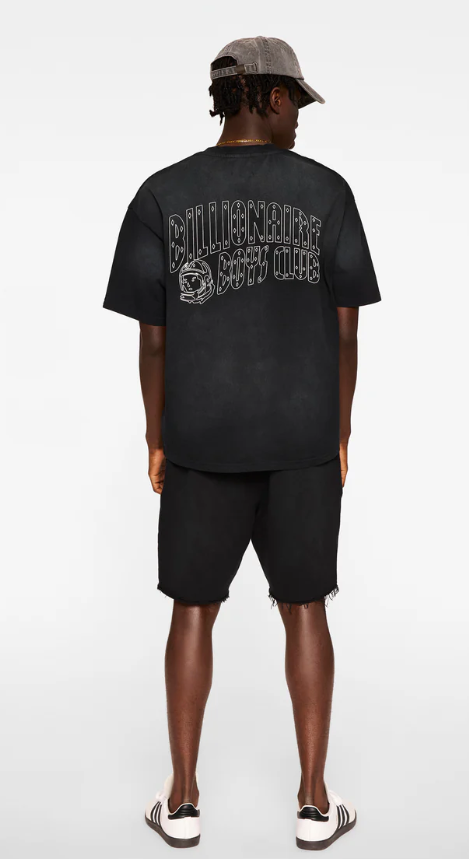 Billionaire Boys Club T-Shirt - BB Faded Helmet SS Knit - Black - 851-3307