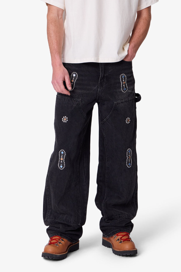 MNML Jeans - Double Western Jewel Denim - Washed Black - V734-M2024-D275