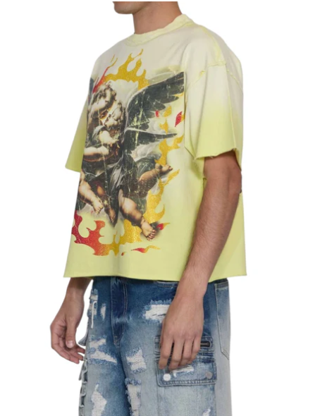 First Row T-Shirt - Eternal Myths Angelic Revelation Crop  - Yellow  - FRM3015A