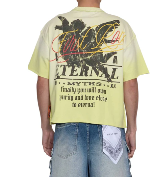 First Row T-Shirt - Eternal Myths Angelic Revelation Crop  - Yellow  - FRM3015A