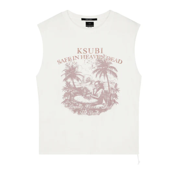 Ksubi T-Shirt - Paradiso Cut Off Tee - Vintage White - MPF25TA002