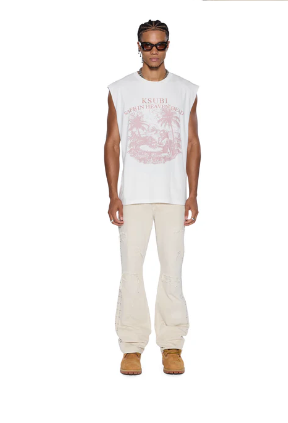 Ksubi T-Shirt - Paradiso Cut Off Tee - Vintage White - MPF25TA002