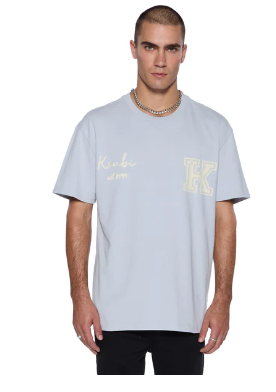 Ksubi T-Shirt - Salud Biggie SS Tee - Blue Mist - MPF25TE018