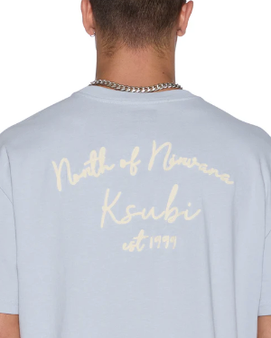 Ksubi T-Shirt - Salud Biggie SS Tee - Blue Mist - MPF25TE018