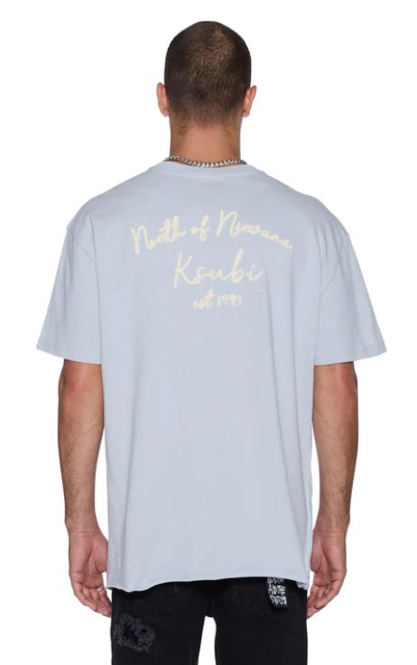 Ksubi T-Shirt - Salud Biggie SS Tee - Blue Mist - MPF25TE018