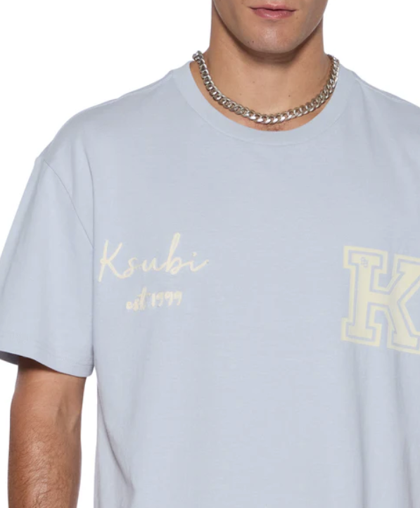 Ksubi T-Shirt - Salud Biggie SS Tee - Blue Mist - MPF25TE018