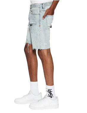 Ksubi Shorts - Chopper Short Karma Trashed - Light Blue  - 5000005934