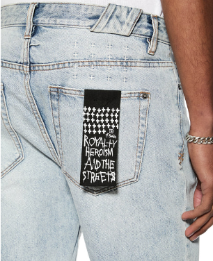 Ksubi Shorts - Chopper Short Karma Trashed - Light Blue  - 5000005934