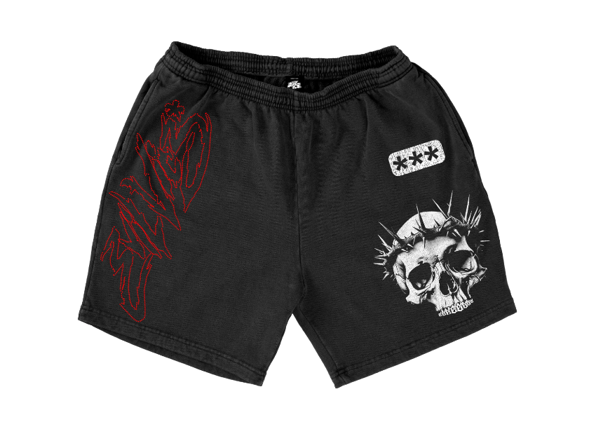 Evil Vice Short Set - Thorn Skull - Black - EVSSTSB2