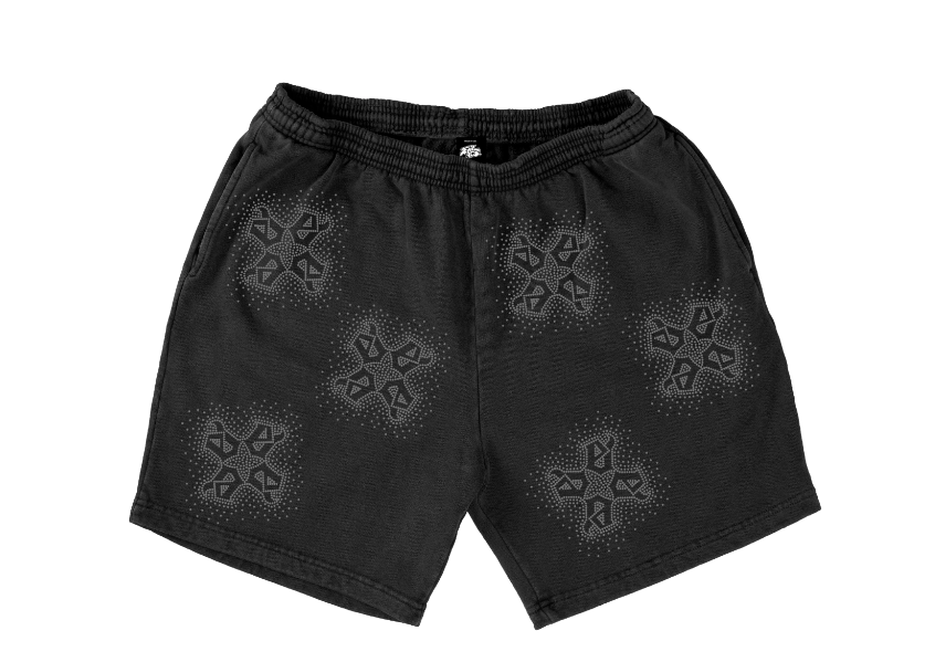 Evil Vice Short Set - Rhinestone Dust - Black - EVSSRDB4
