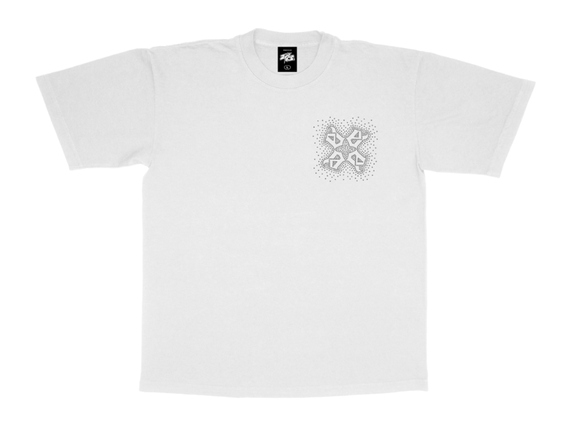 Evil Vice T-Shirt - Rhinestone Dust - White - EVTSRDW1