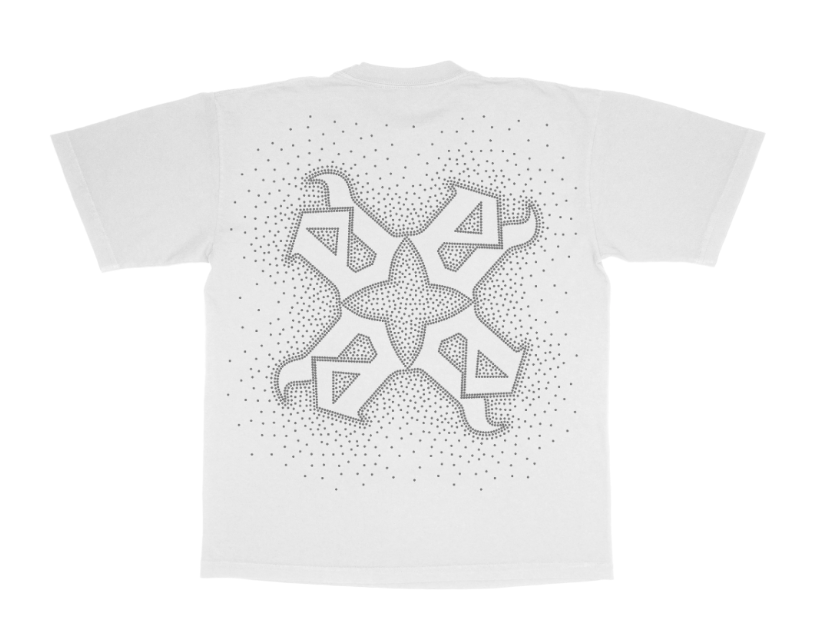 Evil Vice T-Shirt - Rhinestone Dust - White - EVTSRDW1