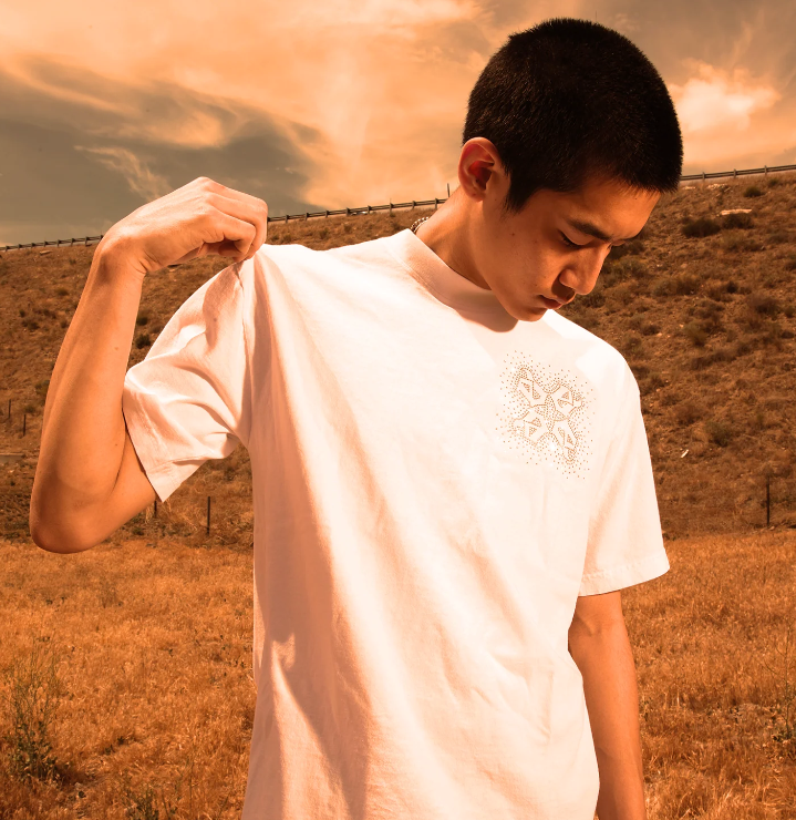 Evil Vice T-Shirt - Rhinestone Dust - White - EVTSRDW1