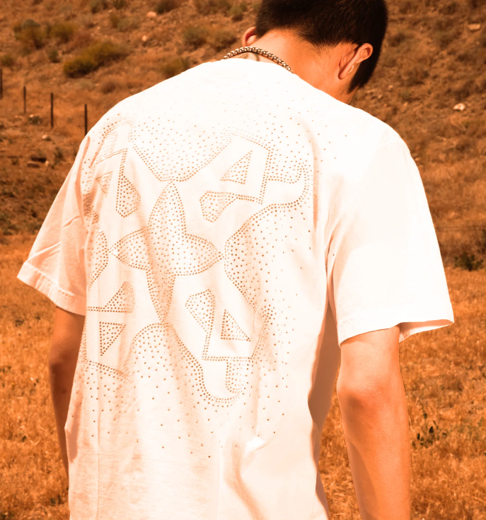 Evil Vice T-Shirt - Rhinestone Dust - White - EVTSRDW1