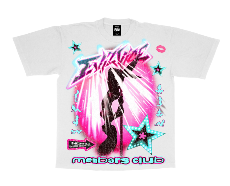 Evil Vice T-Shirt - Members Club - White - EVTSMCW4