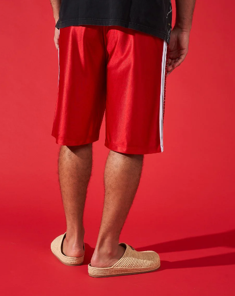 Duaa Shorts - Flourish Red Stone Track Short - Red