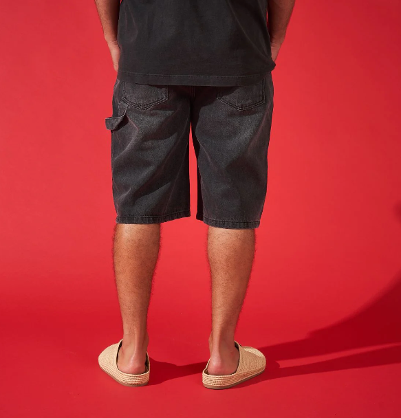 Duaa Shorts - Thriving Flame Stone Denim Short - Black