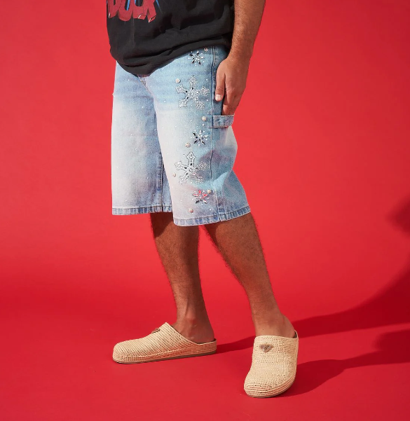 Duaa Shorts - Reward Ice Stone Denim Short - Blue