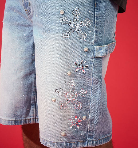 Duaa Shorts - Reward Ice Stone Denim Short - Blue