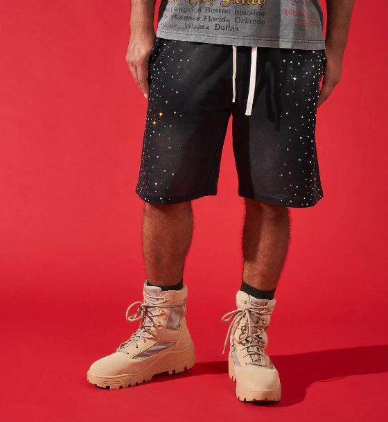 Duaa Shorts - Passion Black Stone Sweat Short - Black