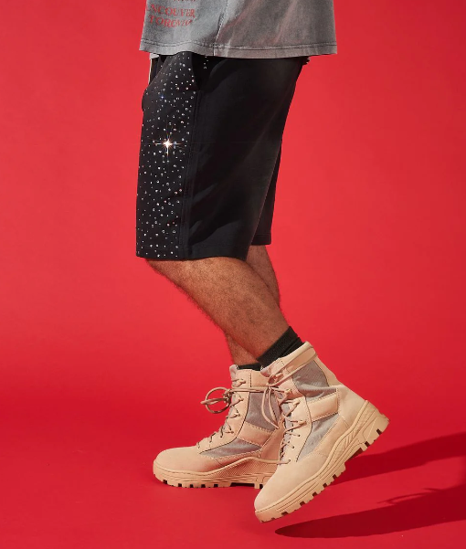 Duaa Shorts - Passion Black Stone Sweat Short - Black