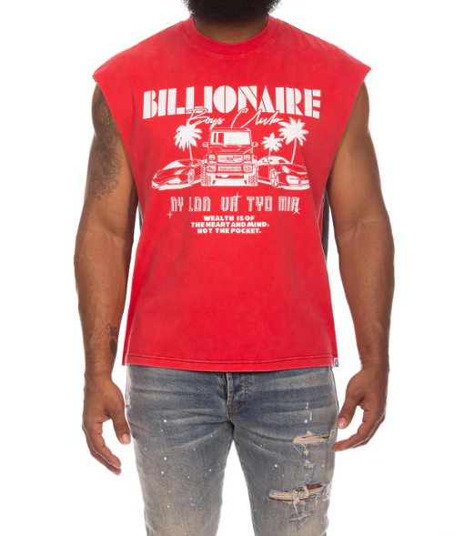 Billionaire Boys Club T-Shirt - BB Ride SS Knit - Red - 851-4308