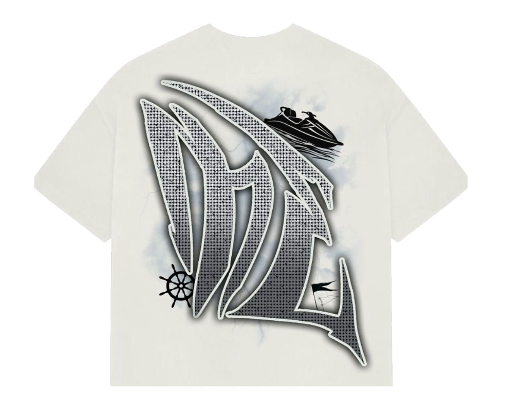 Mixed Emotion T-Shirt - Jetski Rhiestone Tee - Cream