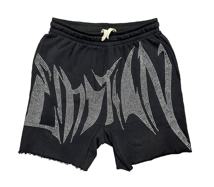 Mixed Emotion Shorts - Wild Rhinestone Shorts - Black