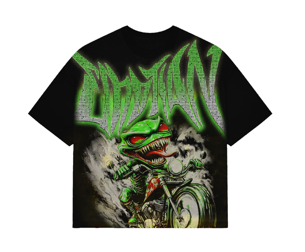 Mixed Emotion T-Shirt - Goblin Rhiestone Tee - Black