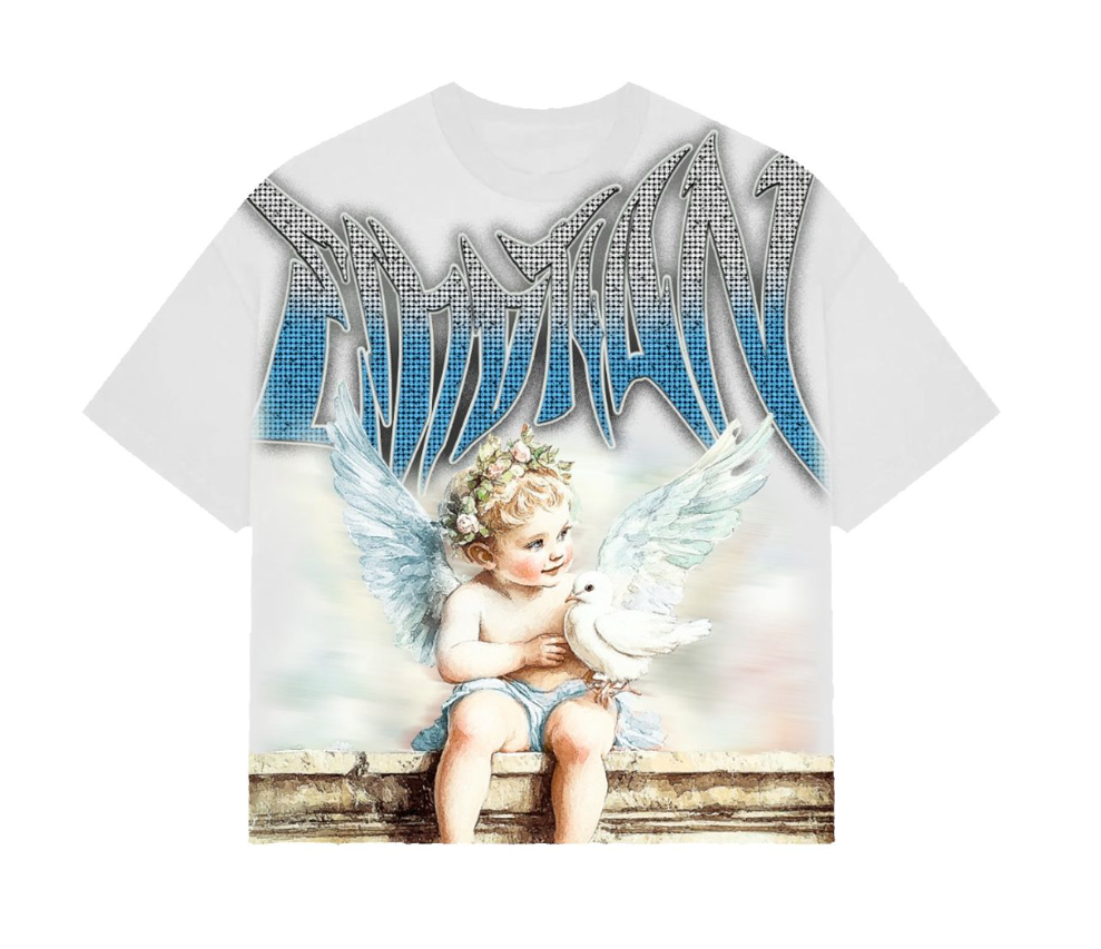 Mixed Emotion T-Shirt - Dove Rhiestone Tee - White