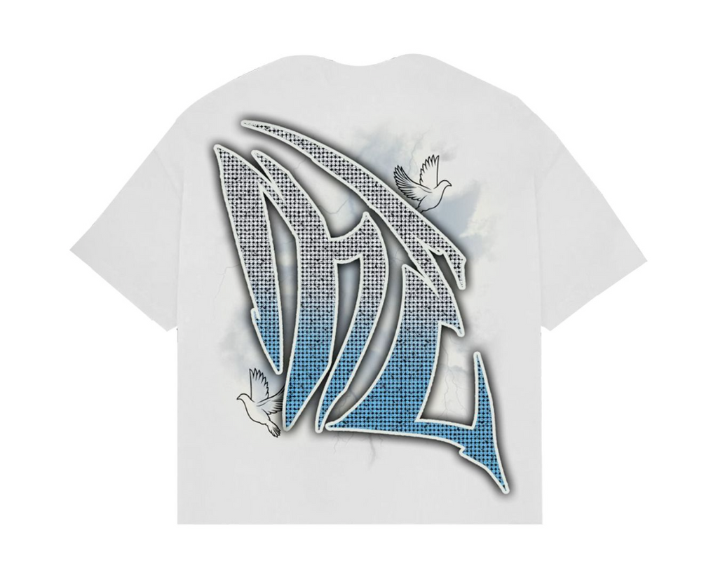 Mixed Emotion T-Shirt - Dove Rhiestone Tee - White