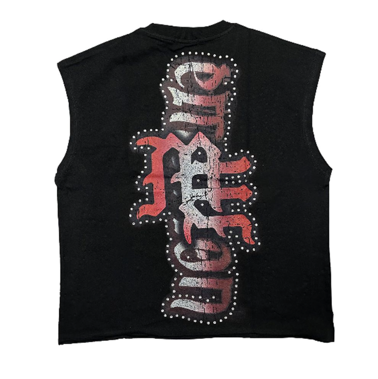 Mixed Emotion T-Shirt - Angel Sleeveless Tee - Black