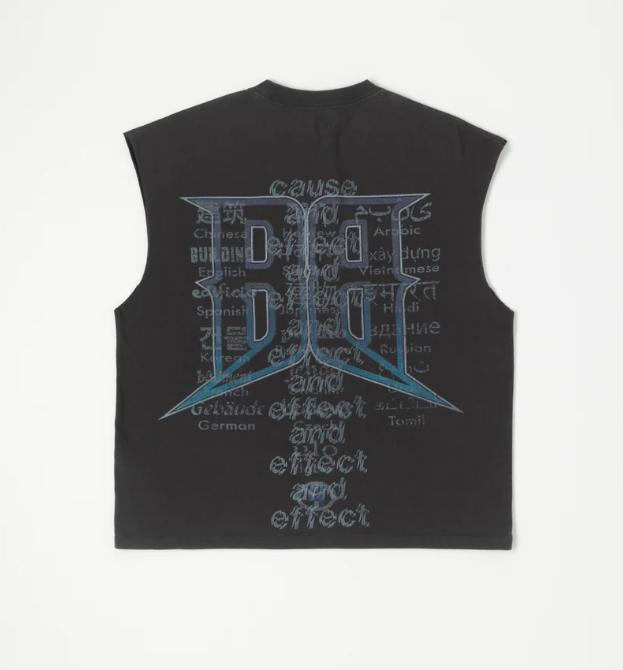 BLDG4. T-Shirt - Iron Sleeveless Knit - Charcoal Art - C51-4304